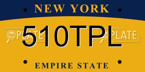 510TPL New York License Plate