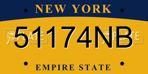 51174NB New York License Plate
