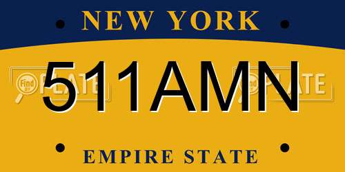 511AMN New York License Plate