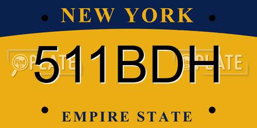 511BDH New York License Plate