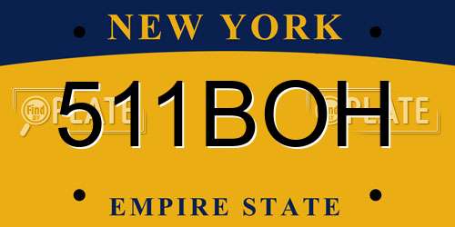 511BOH New York License Plate