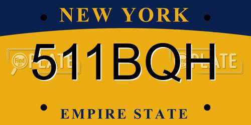 511BQH New York License Plate