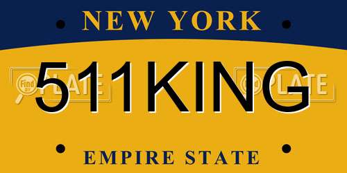 511KING New York License Plate