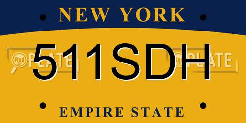 511SDH New York License Plate