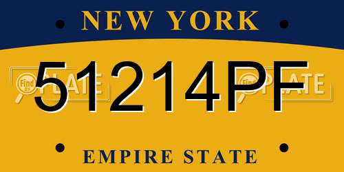 51214PF New York License Plate