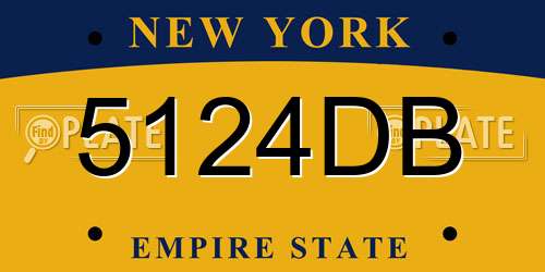 5124DB New York License Plate