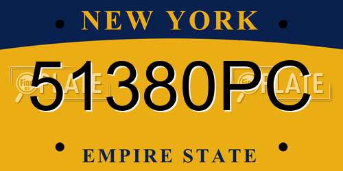 51380PC New York License Plate