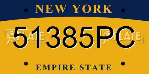 51385PC New York License Plate