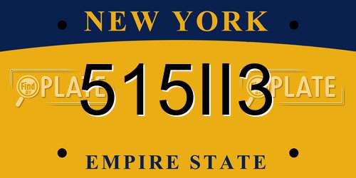 515II3 New York License Plate
