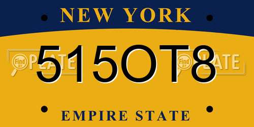 515OT8 New York License Plate