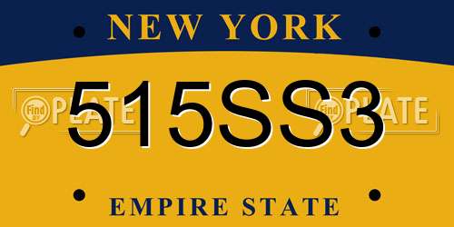 515SS3 New York License Plate