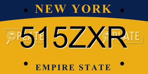 515ZXR New York License Plate
