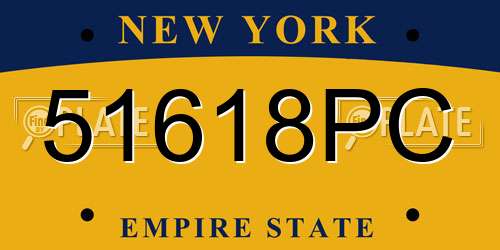 51618PC New York License Plate