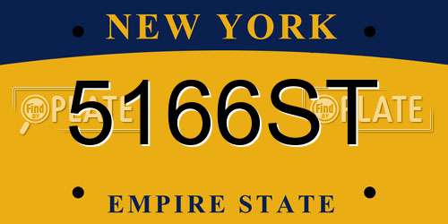 5166ST New York License Plate