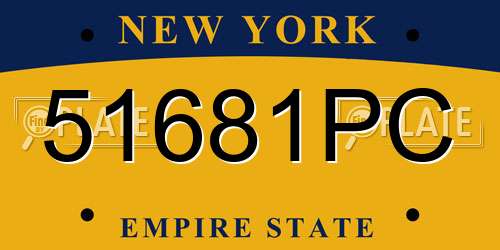 51681PC New York License Plate