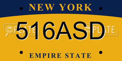 516ASD New York License Plate