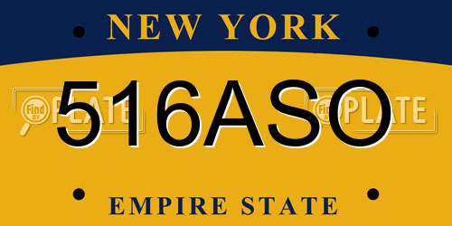 516ASO New York License Plate