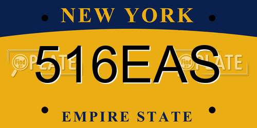 516EAS New York License Plate