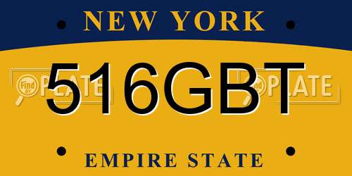 516GBT New York License Plate