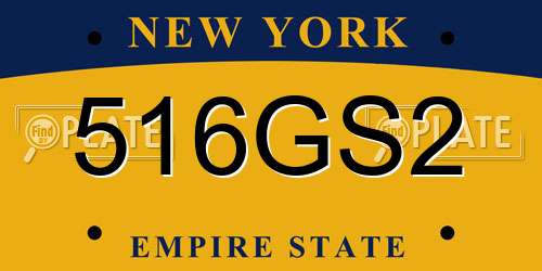516GS2 New York License Plate