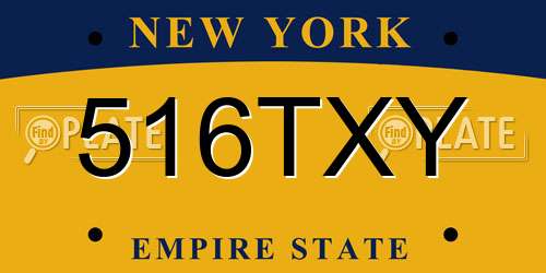 516TXY New York License Plate