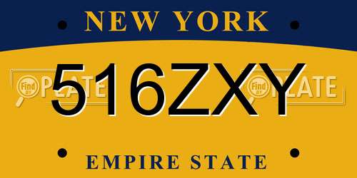 516ZXY New York License Plate