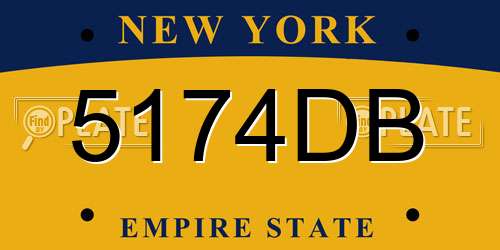 5174DB New York License Plate