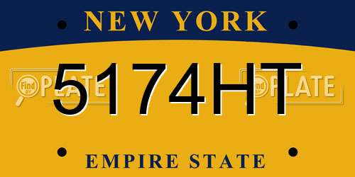 5174HT New York License Plate