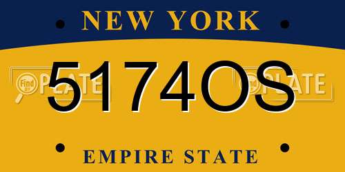 5174OS New York License Plate