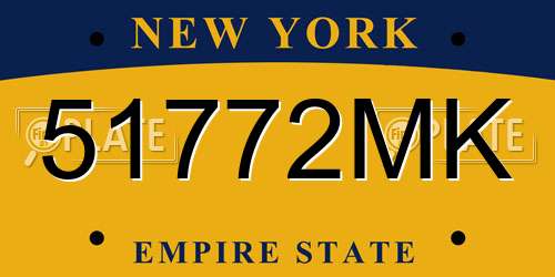 51772MK New York License Plate