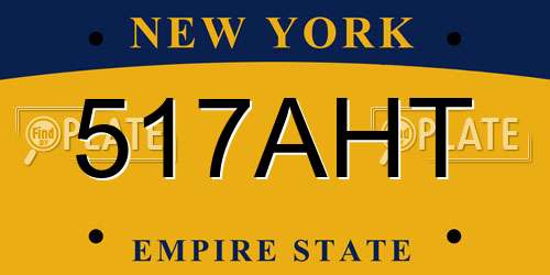 517AHT New York License Plate