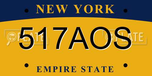517AOS New York License Plate