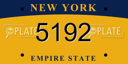 5192 New York License Plate