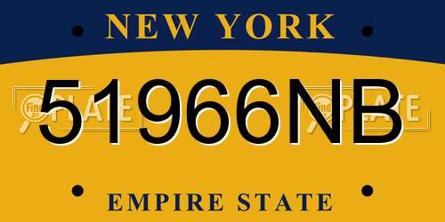 51966NB New York License Plate