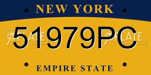 51979PC New York License Plate