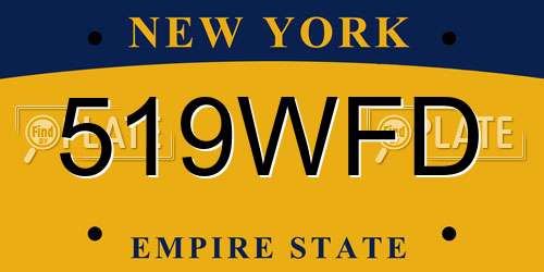 519WFD New York License Plate