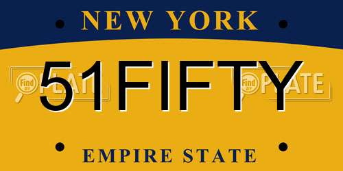 51FIFTY New York License Plate