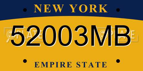 52003MB New York License Plate