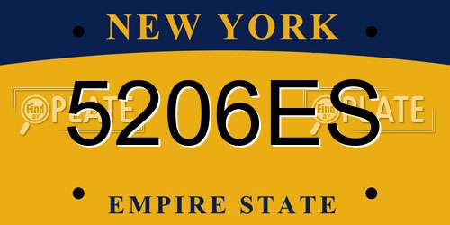 5206ES New York License Plate