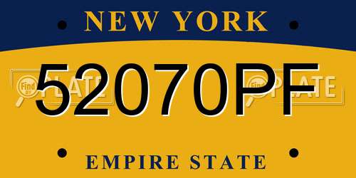 52070PF New York License Plate