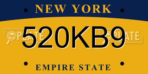 520KB9 New York License Plate