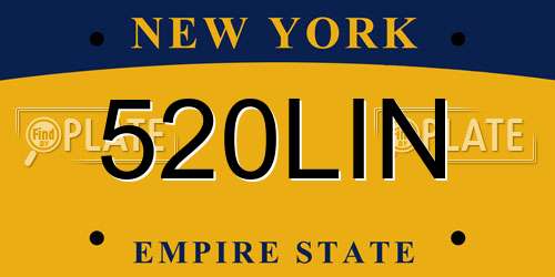 520LIN New York License Plate