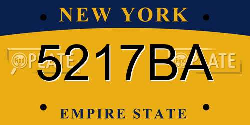 5217BA New York License Plate