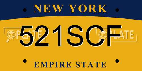 521SCF New York License Plate