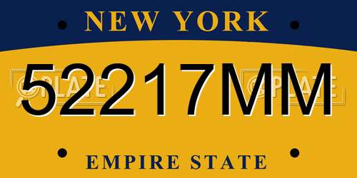 52217MM New York License Plate