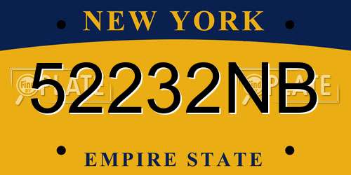 52232NB New York License Plate