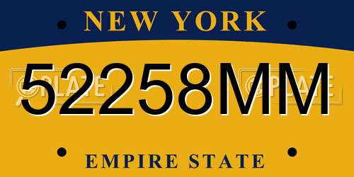 52258MM New York License Plate