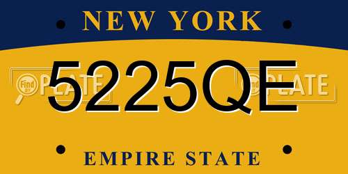 5225QE New York License Plate