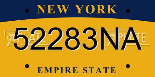 52283NA New York License Plate