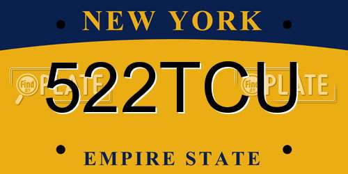 522TCU New York License Plate
